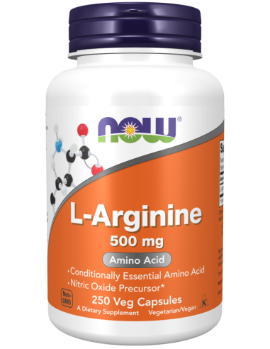 L-arginin 500 mg, 250 kap.