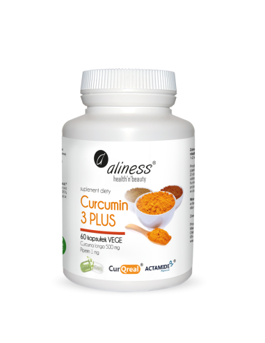 Curcumin PLUS Curcuma longa 500 mg Piperin 1 mg, 60 kapsula